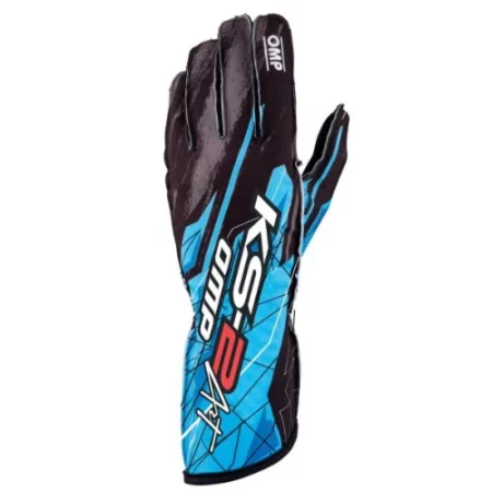 OMP KS-2 ART RACE GLOVES Cyan